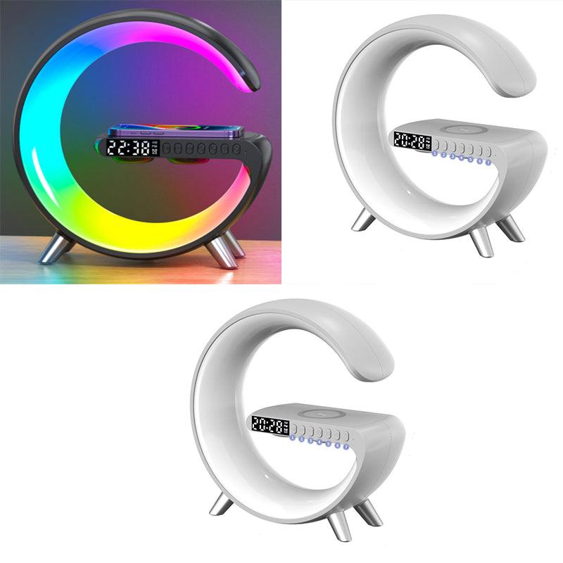 Intelligent G Shaped LED Lamp Bluetooth Speake Black1pcs and White2pcs US