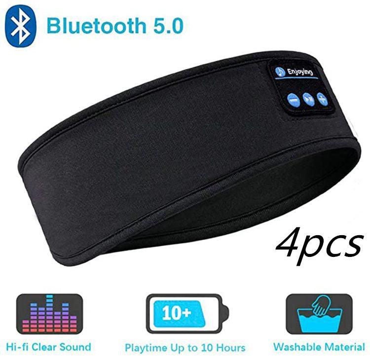 Wireless Bluetooth Sleeping Headphones Headband Black 4pcs