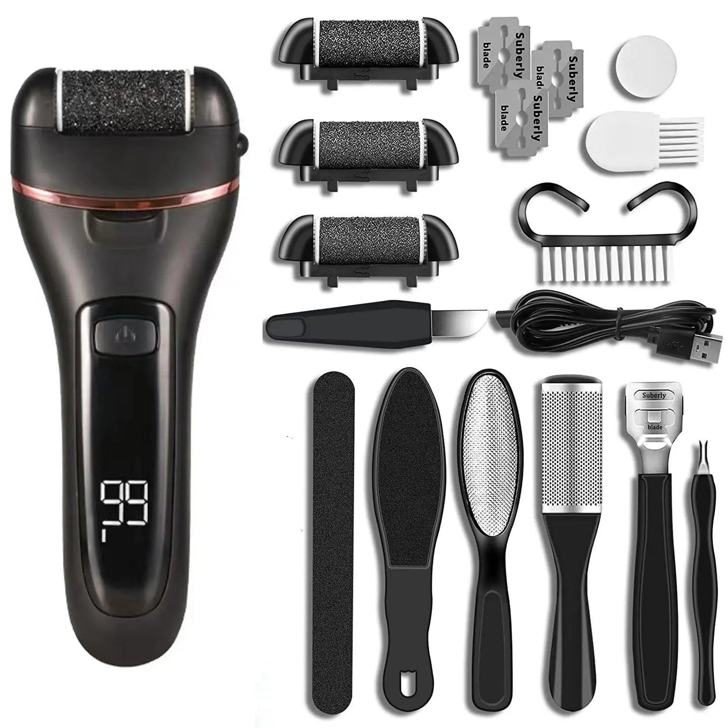 Laminoo Electric Callus Remover Black — Super Pack