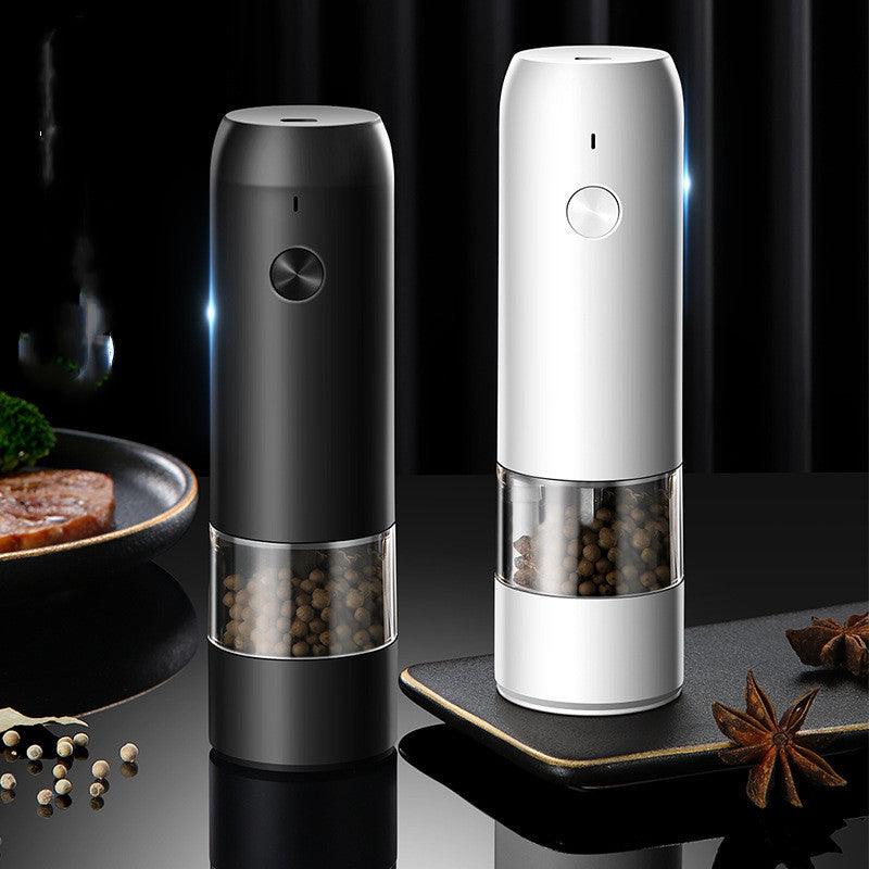 Rechargeable Electric Pepper And Salt Grinder Set Black and White USB