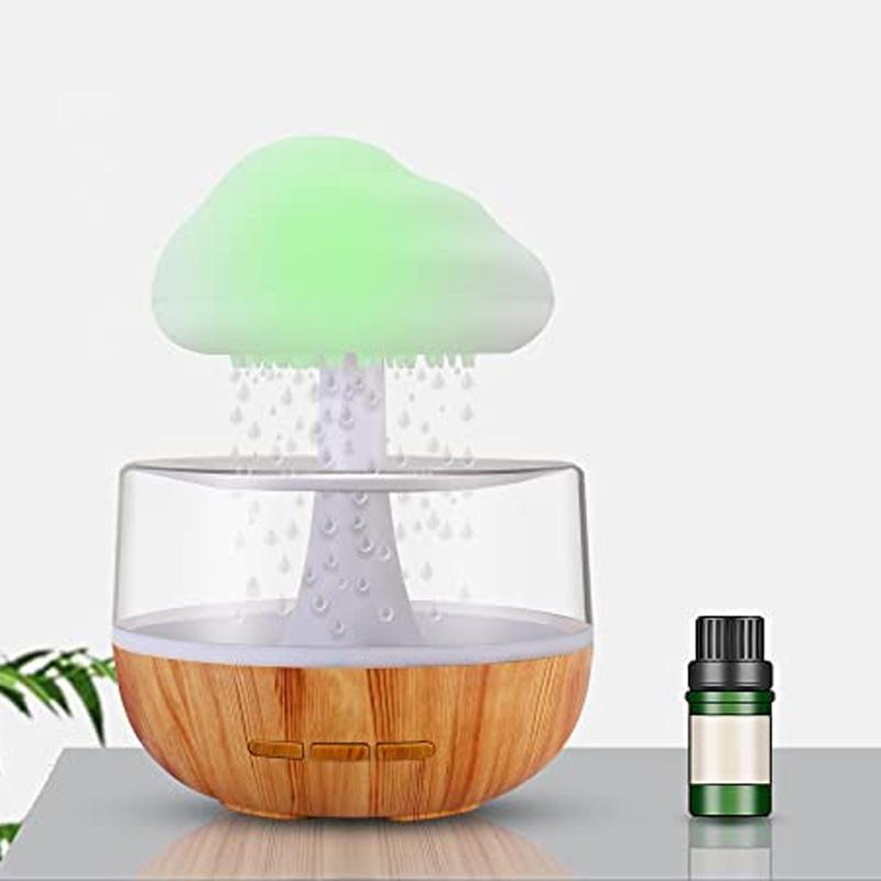 Desk Humidifier Rain Cloud Aromatherapy Essential Wood grain